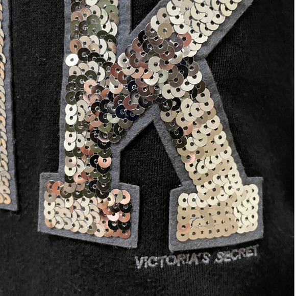 NWT Victorias Secret Love Pink Hoodie Faux Fur Lined Y2K Sequin Bling 2011 XS - Picture 5 of 14